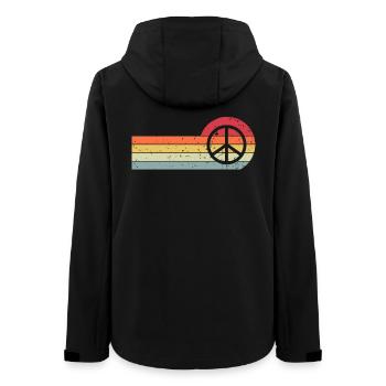 Peace Peace Freedom No War Peace Sign - Women’s Recycled Softshell Jacket by Stanley/Stella - black - Back - AI Model Female 172 light (172cm)