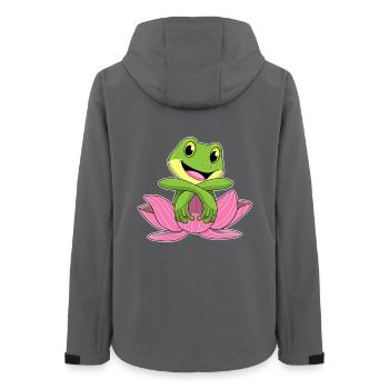 Fleur de lotus grenouille - Veste softshell femme recyclée Stanley/Stella - charbon - Dos - AI Model Female 172 light (172cm)