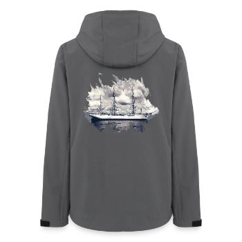 Gorch Fock Segelschiff - Frauen Recycelte Softshelljacke von Stanley/Stella - Anthrazit - Hinten - AI Model Female 172 light (172cm)