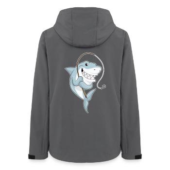 Shark Angler Fishing Rod Fishing - Women’s Recycled Softshell Jacket by Stanley/Stella - anthracite - Back - AI Model Female 172 light (172cm)