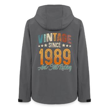 1989 Année de naissance Anniversaire Année de construction Millésime - Veste softshell femme recyclée Stanley/Stella - charbon - Dos - AI Model Female 172 light (172cm)
