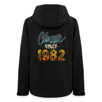 1982 Année de naissance Anniversaire Année de construction Millésime - Veste softshell femme recyclée Stanley/Stella - noir - Dos - AI Model Female 172 light (172cm)