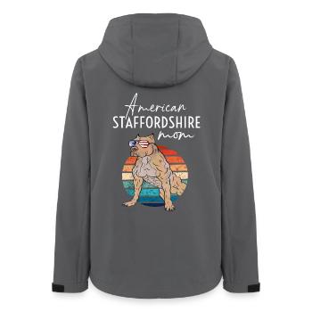 American Staffordshire Mom Vintage - Veste softshell femme recyclée Stanley/Stella - charbon - Dos - AI Model Female 172 light (172cm)