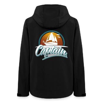 Captain Motorboat Sailing Sailor Boat Ship - Women’s Recycled Softshell Jacket by Stanley/Stella - black - Back - AI Model Female 172 light (172cm)