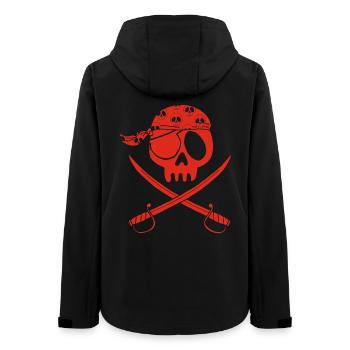 Crâne de pirate rouge - Veste softshell femme recyclée Stanley/Stella - noir - Dos - AI Model Female 172 light (172cm)