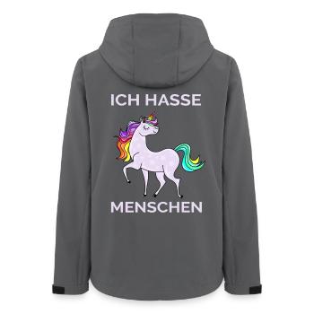 ICH HASSE MENSCHEN EINHORN - Frauen Recycelte Softshelljacke von Stanley/Stella - Anthrazit - Hinten - AI Model Female 172 light (172cm)