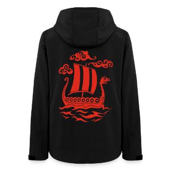 Funny red Drakkar - Women’s Recycled Softshell Jacket by Stanley/Stella - black - Back - AI Model Female 172 light (172cm)