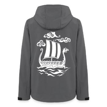 Funny white Drakkar - Women’s Recycled Softshell Jacket by Stanley/Stella - anthracite - Back - AI Model Female 172 light (172cm)