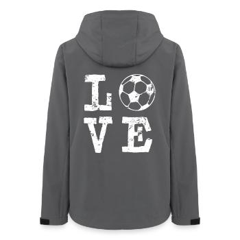 Fußball Love - Spruch Meister WM 2026 - Frauen Recycelte Softshelljacke von Stanley/Stella - Anthrazit - Hinten - AI Model Female 172 light (172cm)