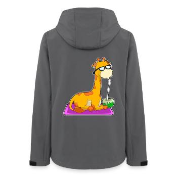 Giraffe Kokosnuss - Frauen Recycelte Softshelljacke von Stanley/Stella - Anthrazit - Hinten - AI Model Female 172 light (172cm)