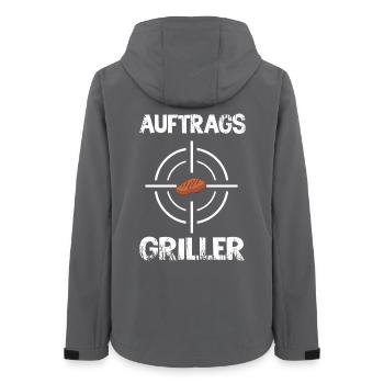 AUFTRAGS GRILLER BBQ - Frauen Recycelte Softshelljacke von Stanley/Stella - Anthrazit - Hinten - AI Model Female 172 light (172cm)