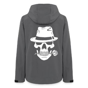 Crâne blanc de gangster - Veste softshell femme recyclée Stanley/Stella - charbon - Dos - AI Model Female 172 light (172cm)