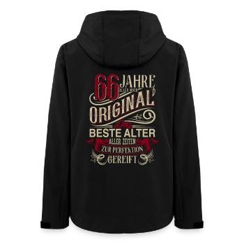 66. Geburtstag Vintage Retro - Frauen Recycelte Softshelljacke von Stanley/Stella - Schwarz - Hinten - AI Model Female 172 light (172cm)