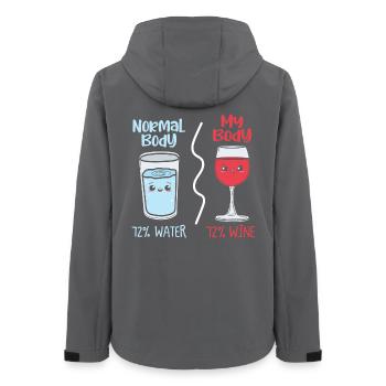 72 % Wine Body – Wein Lover Funny - Frauen Recycelte Softshelljacke von Stanley/Stella - Anthrazit - Hinten - AI Model Female 172 light (172cm)