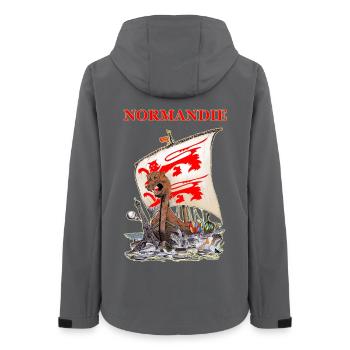 DRAKKAR NORMANDIE Kreation Louis RUNEMBERG © Adagp - Frauen Recycelte Softshelljacke von Stanley/Stella - Anthrazit - Hinten - AI Model Female 172 light (172cm)