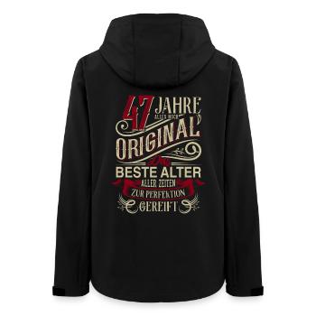 47. Geburtstag Vintage Retro - Frauen Recycelte Softshelljacke von Stanley/Stella - Schwarz - Hinten - AI Model Female 172 light (172cm)