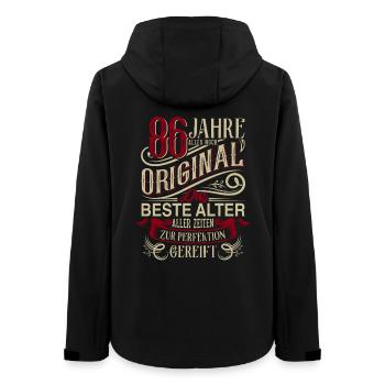 86. Geburtstag Vintage Retro - Frauen Recycelte Softshelljacke von Stanley/Stella - Schwarz - Hinten - AI Model Female 172 light (172cm)