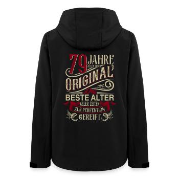 79. Geburtstag Vintage Retro - Frauen Recycelte Softshelljacke von Stanley/Stella - Schwarz - Hinten - AI Model Female 172 light (172cm)