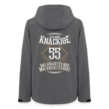 55. Geburtstag Lustig Geschenk - Frauen Recycelte Softshelljacke von Stanley/Stella - Anthrazit - Hinten - AI Model Female 172 light (172cm)