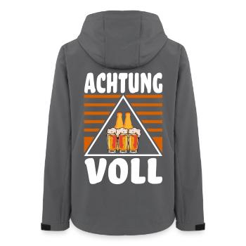 Achtung Voll - Lustiger Spruch Party Feiern Bier - Frauen Recycelte Softshelljacke von Stanley/Stella - Anthrazit - Hinten - AI Model Female 172 light (172cm)