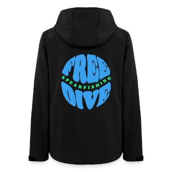 Freitauch- und Speerfischen Typografie - Frauen Recycelte Softshelljacke von Stanley/Stella - Schwarz - Hinten - AI Model Female 172 light (172cm)