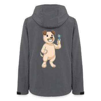 Hund Zahnbürste - Frauen Recycelte Softshelljacke von Stanley/Stella - Anthrazit - Hinten - AI Model Female 172 light (172cm)