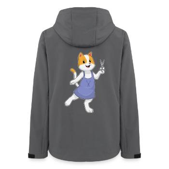 Katze Friseur Schere - Frauen Recycelte Softshelljacke von Stanley/Stella - Anthrazit - Hinten - AI Model Female 172 light (172cm)