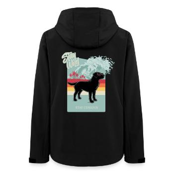 Stay Wild Surf Labrador - Frauen Recycelte Softshelljacke von Stanley/Stella - Schwarz - Hinten - AI Model Female 172 light (172cm)