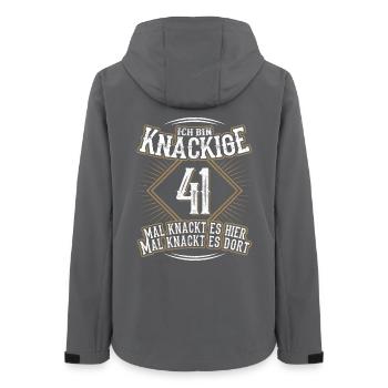 41. Geburtstag Lustig Geschenk - Frauen Recycelte Softshelljacke von Stanley/Stella - Anthrazit - Hinten - AI Model Female 172 light (172cm)