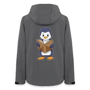 Penguin Nerd Book - Women’s Recycled Softshell Jacket by Stanley/Stella - anthracite - Back - AI Model Female 172 light (172cm)