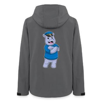 Nilpferd Polizist Polizeimütze Polizei - Frauen Recycelte Softshelljacke von Stanley/Stella - Anthrazit - Hinten - AI Model Female 172 light (172cm)