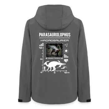 Parasaurolophus Dinosaur Type Data - Women’s Recycled Softshell Jacket by Stanley/Stella - anthracite - Back - AI Model Female 172 light (172cm)