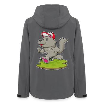 Hund Jogger Joggen Sport - Frauen Recycelte Softshelljacke von Stanley/Stella - Anthrazit - Hinten - AI Model Female 172 light (172cm)