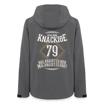 79. Geburtstag Lustig Geschenk - Frauen Recycelte Softshelljacke von Stanley/Stella - Anthrazit - Hinten - AI Model Female 172 light (172cm)