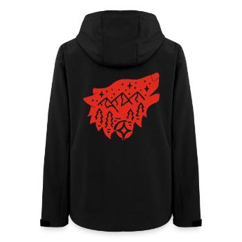 Red wolf totem of nature - Women’s Recycled Softshell Jacket by Stanley/Stella - black - Back - AI Model Female 172 light (172cm)