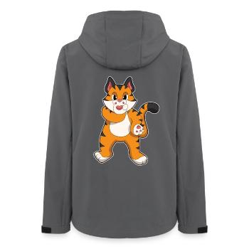 Lustiger Tiger  - Frauen Recycelte Softshelljacke von Stanley/Stella - Anthrazit - Hinten - AI Model Female 172 light (172cm)