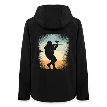 Paintball - Frauen Recycelte Softshelljacke von Stanley/Stella - Schwarz - Hinten - AI Model Female 172 light (172cm)