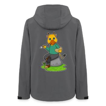 Giraffe Maler Pinsel Malen - Frauen Recycelte Softshelljacke von Stanley/Stella - Anthrazit - Hinten - AI Model Female 172 light (172cm)