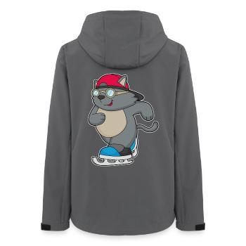 Katze Eislaufen Schlittschuhe - Women’s Recycled Softshell Jacket by Stanley/Stella - anthracite - Back - AI Model Female 172 light (172cm)