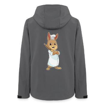 Hase Bäcker Nudelholz Backen - Frauen Recycelte Softshelljacke von Stanley/Stella - Anthrazit - Hinten - AI Model Female 172 light (172cm)