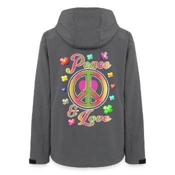 Paix et Amour - Veste softshell femme recyclée Stanley/Stella - charbon - Dos - AI Model Female 172 light (172cm)
