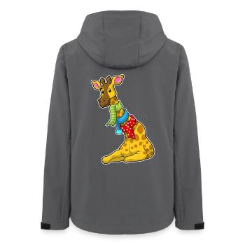 Giraffe Schal - Frauen Recycelte Softshelljacke von Stanley/Stella - Anthrazit - Hinten - AI Model Female 172 light (172cm)