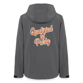Qualified to Party Funny Text Design - Women’s Recycled Softshell Jacket by Stanley/Stella - anthracite - Back - AI Model Female 172 light (172cm)