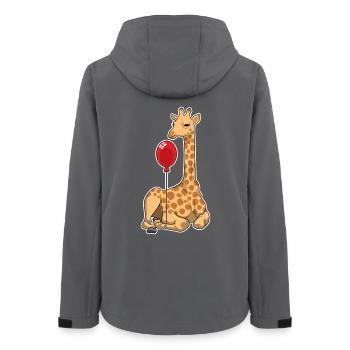 Giraffe Luftballon - Frauen Recycelte Softshelljacke von Stanley/Stella - Anthrazit - Hinten - AI Model Female 172 light (172cm)