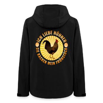 Ich liebe Hühner -sie kacken mein Frühstück - Frauen Recycelte Softshelljacke von Stanley/Stella - Schwarz - Hinten - AI Model Female 172 light (172cm)