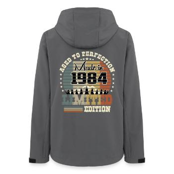 1984 Limited Edition - Women’s Recycled Softshell Jacket by Stanley/Stella - anthracite - Back - AI Model Female 172 light (172cm)