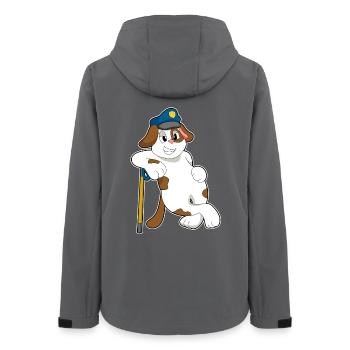 Hund Polizist Polizeimütze Polizei - Frauen Recycelte Softshelljacke von Stanley/Stella - Anthrazit - Hinten - AI Model Female 172 light (172cm)