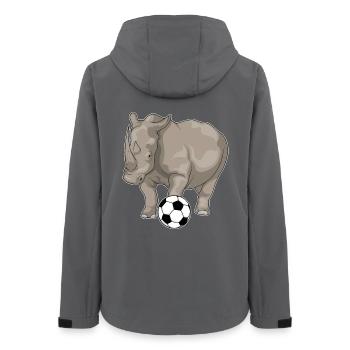 Nashorn Fußballspieler Fußball - Frauen Recycelte Softshelljacke von Stanley/Stella - Anthrazit - Hinten - AI Model Female 172 light (172cm)