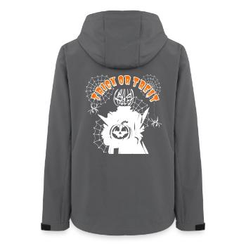 Halloween Pumpkin Ghost TRICK OR TREAT - Women’s Recycled Softshell Jacket by Stanley/Stella - anthracite - Back - AI Model Female 172 light (172cm)