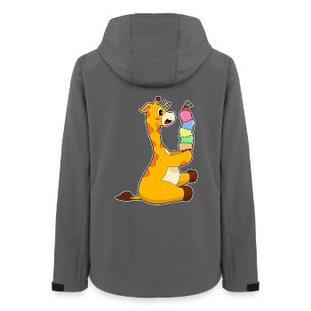 Crème glacée gaufre girafe - Veste softshell femme recyclée Stanley/Stella - charbon - Dos - AI Model Female 172 light (172cm)